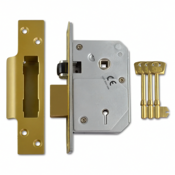 Union 3K74E 5 Lever Sashlock 67mm Brass BS3621 (Chubb At Heart)