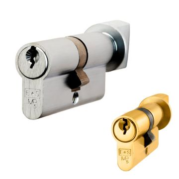 Eurospec 5 Pin 60mm Euro Cylinder & Turn Lock 3 Keys