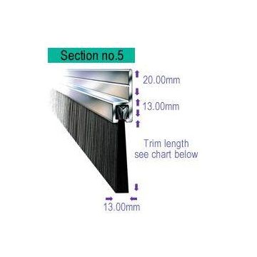 FS5/102 102mm Brush Draught Excluder 3M Length Aluminium Carrier