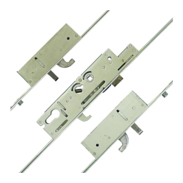 Fullex XL 35mm 3 Hook 2 Roller Single Spindle Multipoint Door Lock 92PZ Centres 16mm Faceplate