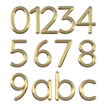 Ultion Sweet Numeral 3" Door Number Gold Self Adhesive