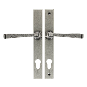 From The Anvil Avon Slimline Espag Lock Door Handle Set - Pewter Patina 
