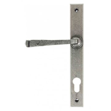 From The Anvil Avon Slimline Espag Lock Door Handle Set Pewter Patina 
