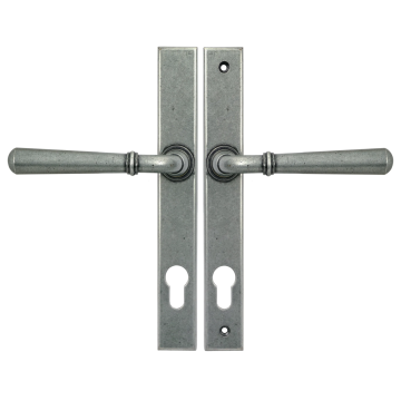 From The Anvil Newbury Slimline Espag Lock Door Handle Set - Pewter Patina