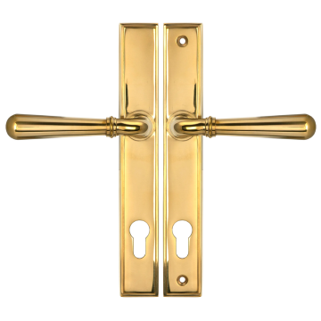 From The Anvil Newbury Slimline Espag Lock Door Handle Set - Polished Brass