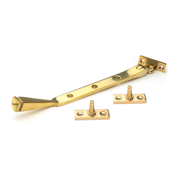 From The Anvil 8" (197mm) Avon Casement Stay - Polished Brass