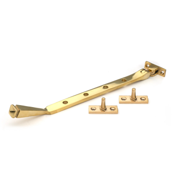 From The Anvil 10" (252mm) Avon Casement Stay - Polished Brass