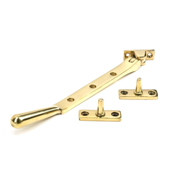 From The Anvil 8" (228mm) Newbury Casement Stay - Polished Brass