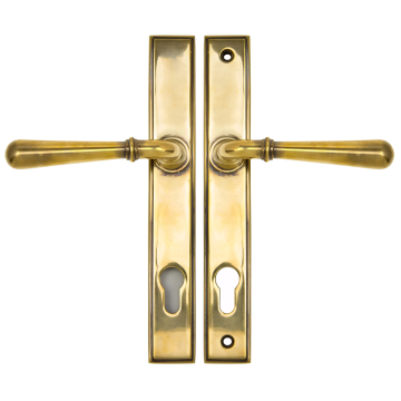 From The Anvil Newbury Slimline Espag Lock Door Handle Set - Aged Brass