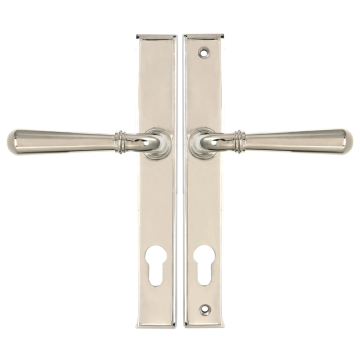 From The Anvil Newbury Slimline Espag Lock Door Handle Set - Polished Nickel