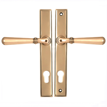 From The Anvil Newbury Slimline Espag Lock Door Handle Set - Polished Bronze
