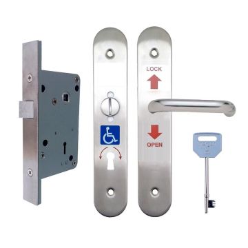 NKS Accessible Toilet Lockset (Radar Type) Satin Stainless Steel ACL500