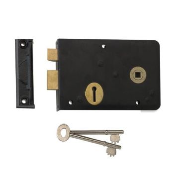 Union 1439 Black Japanned 152mm R.Hand Rim Lock