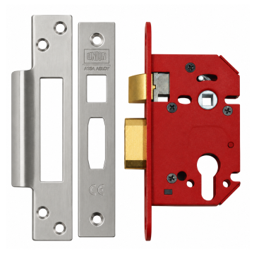 Union Strongbolt Euro Sashlock JL22EUS Satin Stainless 63mm