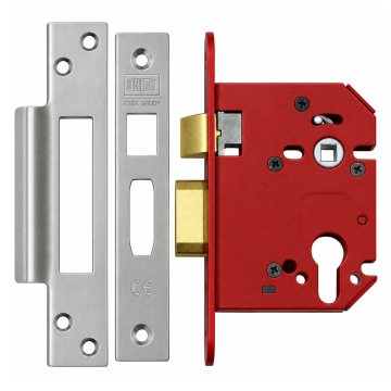 Union Strongbolt Euro Sashlock JL22EUS Satin Stainless 76mm
