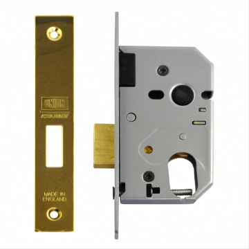 Union L2141 Oval Deadlock 63mm Polished Brass