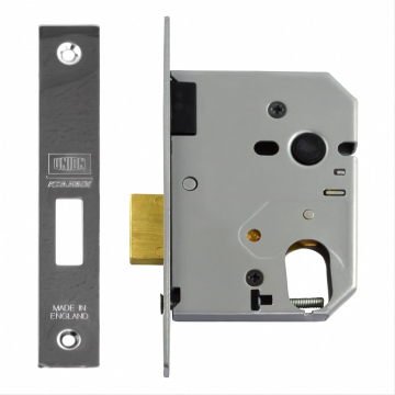 Union L2141 Oval Deadlock 76mm Satin Chrome