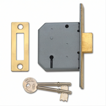 Union 2177 3 Lever Deadlock 63mm Polished Brass