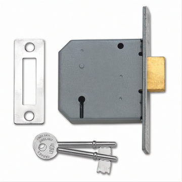 Union 2177 3 Lever Deadlock 76mm Satin Chrome