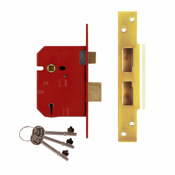 Union 2234E 5 Lever Sashlock 80mm Polished Brass BS3621
