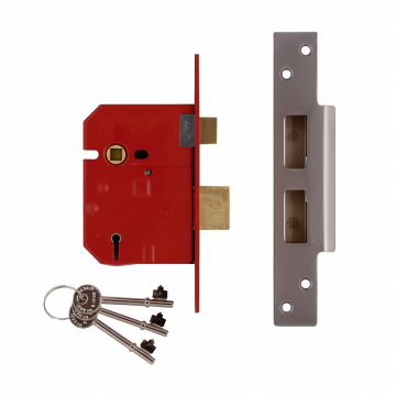 Union 2234E 5 Lever Sashlock 80mm Satin Chrome BS3621