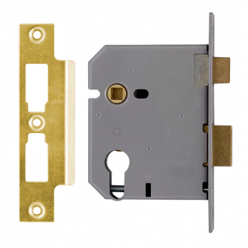 Union L2249 Euro Sashlock 76mm Polished Brass