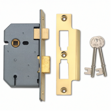 Union 2277 3 Lever Sashlock 63mm Polished Brass