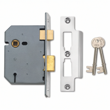 Union 2277 3 Lever Sashlock 76mm Satin Chrome