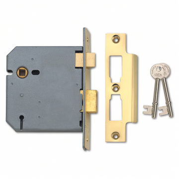 Union 2277 3 Lever Sashlock 102mm Polished Brass