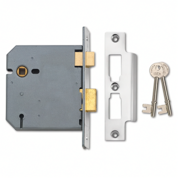 Union 2277 3 Lever Sashlock 102mm Satin Chrome