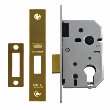 Union L2149 Euro Deadlock 63mm Polished Brass
