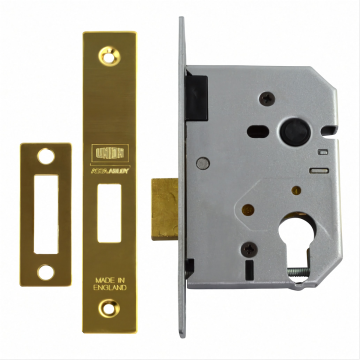 Union L2149 Euro Deadlock 76mm Polished Brass