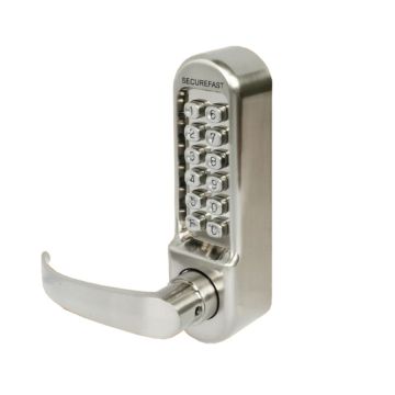Securefast SBL365P/S Mechanical Push Button Easy Code Lever Lock Satin Chrome