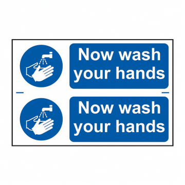 0404 Now Wash Your Hands Sign (2 Per Card)