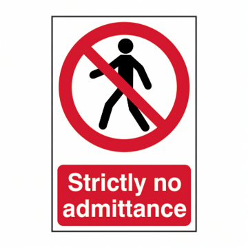 0608 Strictly No Admittance Sign
