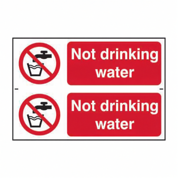 0652 Not Drinking Water Sign (2 Per Sheet)