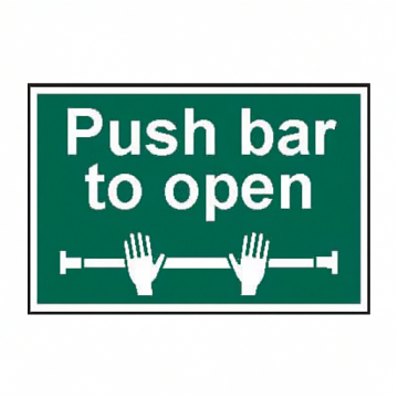 1523 Push Bar To Open (Text Only)  Sign