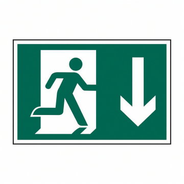 1529 Running Man (Arrow Down) Sign