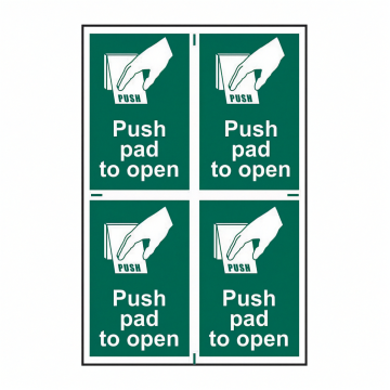 1533 Push Pad To Open Sign (Pack Of 4)