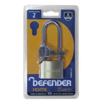 Squire Defender 40mm Brass Long Shackle Padlock to Differ DFBP4/2.5