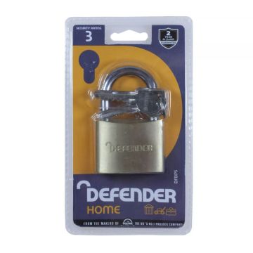 Squire Defender 50mm Brass Open Shackle Padlock to Differ DFBP5