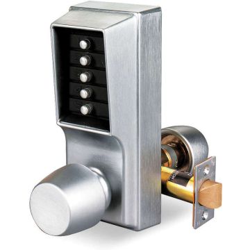 Unican 1011-26D-41 Satin Chrome Standard Digital Door Lock With Knob