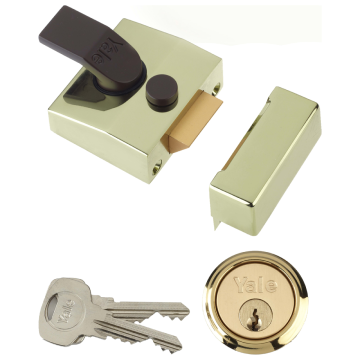 Yale 85 Deadlocking Nightlatch Narrow Style Brasslux