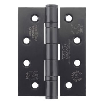 ZOO 102 x 76 x 3mm Black Ball Bearing Door Hinge Grade 13 CE Marked ZHSS243PCB