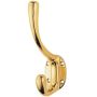 Aq25 Polished Brass Hat & Coat Hook Victorian thumbnail