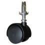 Tw50Ss 50Mm Twin Wheel Black Plastic Castor With Stem & Socket thumbnail