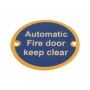 Automatic Fire Door Keep Clear 75Mm Polished Brass Sign thumbnail
