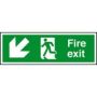 Fire Exit Arrow Down Left 400Mm X 150Mm Rigid Plastic Sign thumbnail