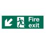 Fire Exit Arrow Down Left 600Mm X 200Mm Rigid Plastic Sign thumbnail