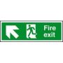 Fire Exit Arrow Up Left 400Mm X 150Mm Rigid Plastic Sign thumbnail